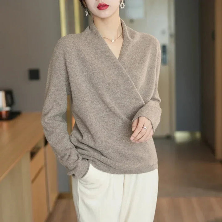 Women's Winter Wrap Knit Jumper | V Neck