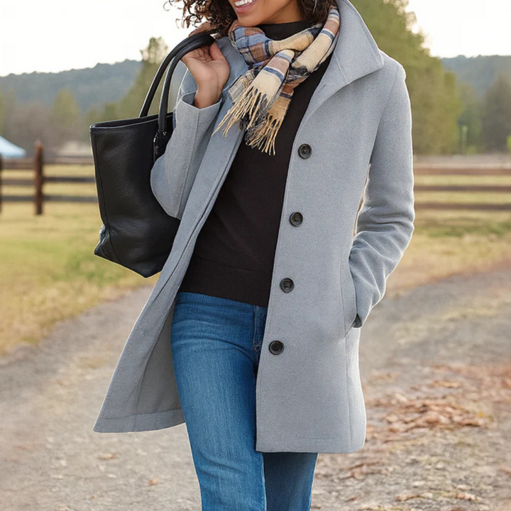 Women's Single-Breasted Coat | Pockets