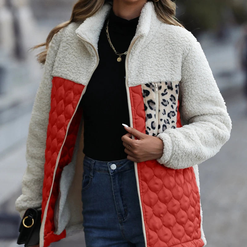 Women's Collared Winter Quilted Jacket | Zip Up