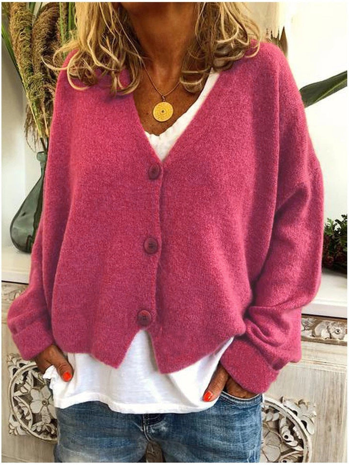 Women's Cropped Button Front Cardigan | V-Neck
