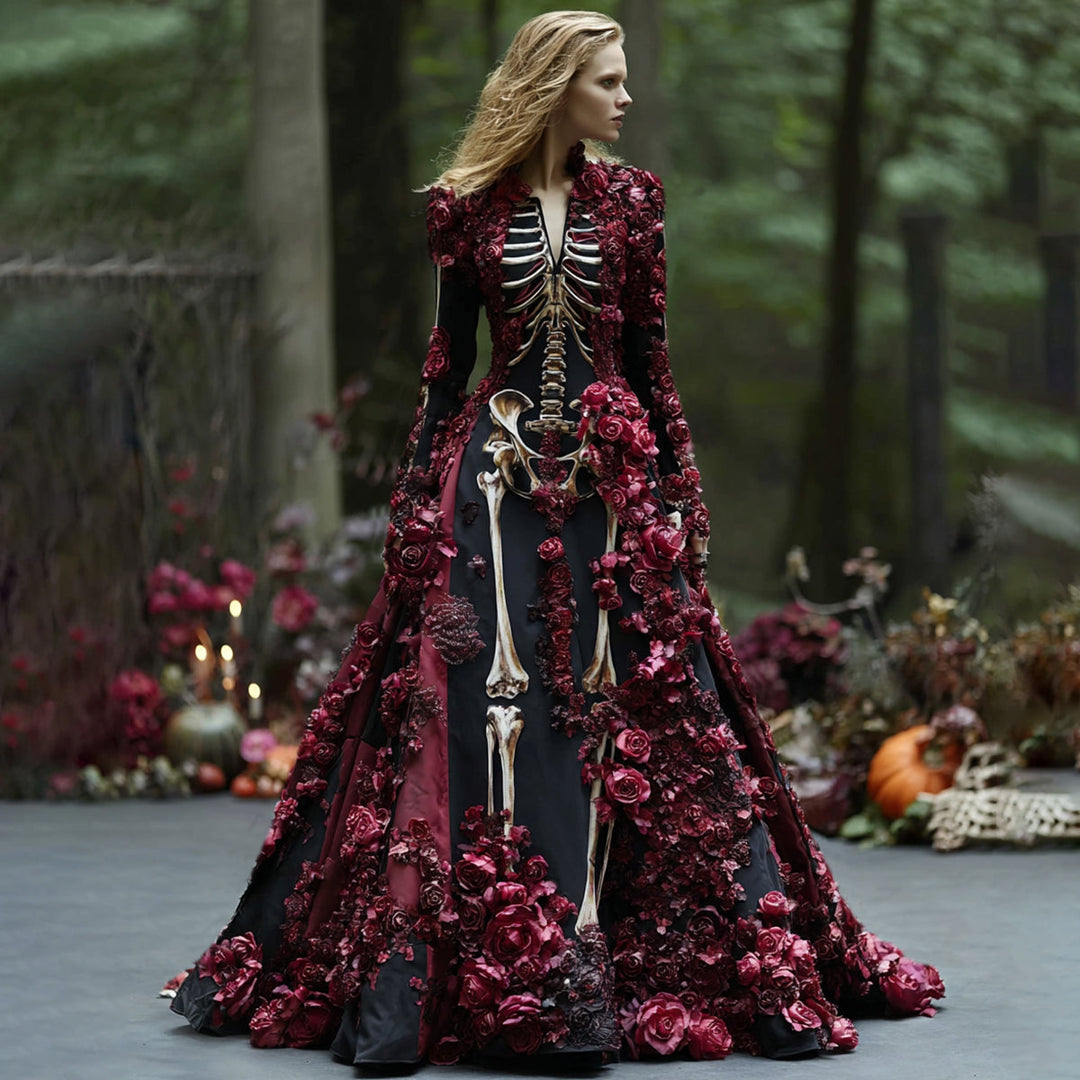Women's Floral Long Sleeve Maxi Dress | Halloween