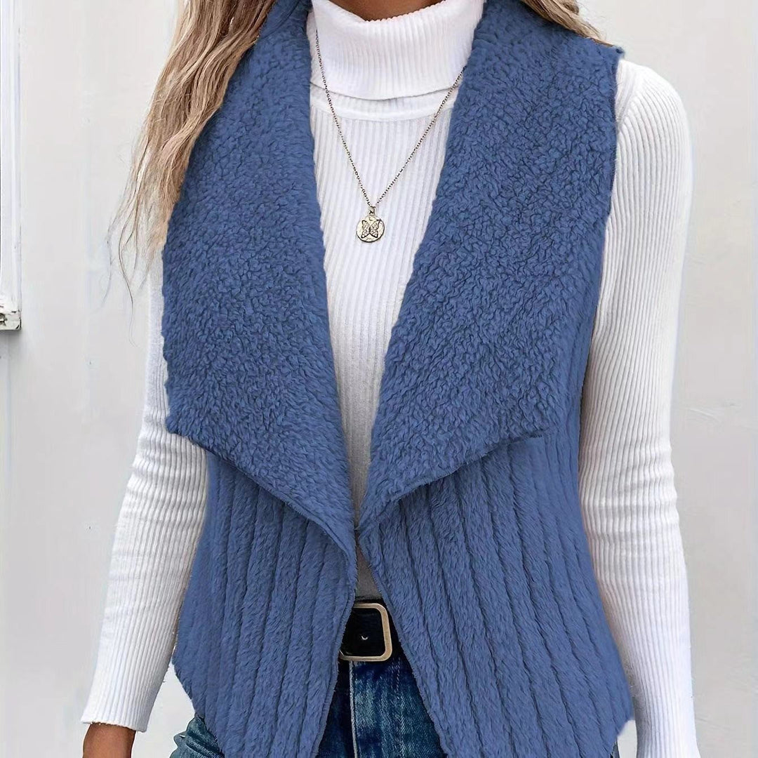 Women's Draped Shawl Collar Vest | Sleeveless