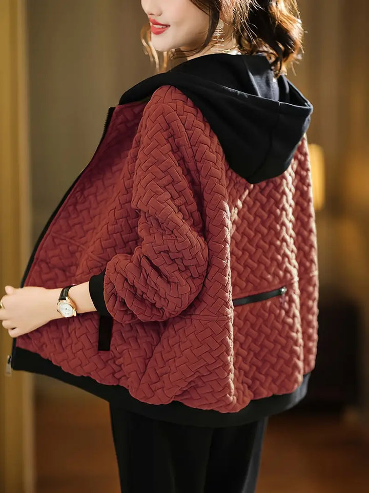 Women's Quilted Hooded Winter Jacket | Zip Up