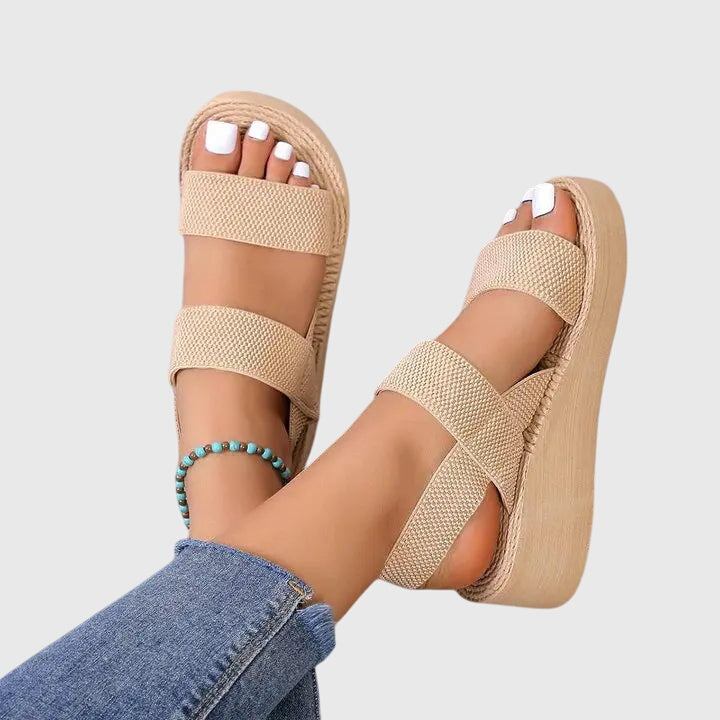 Women's Chique Open Toe Thick Sole Sandals | Ankle Strap