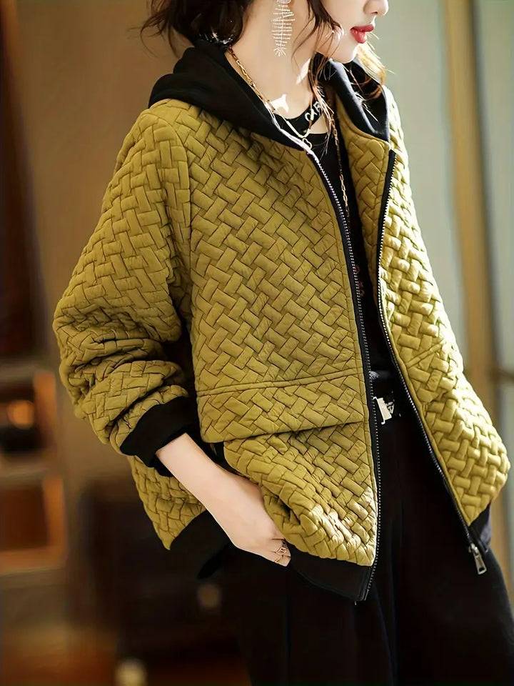 Women's Quilted Hooded Winter Jacket | Zip Up