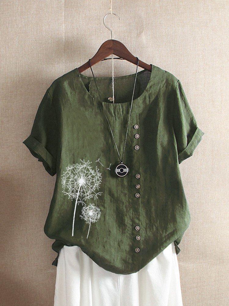 Women's Round Neck Blouse | Short Sleeve
