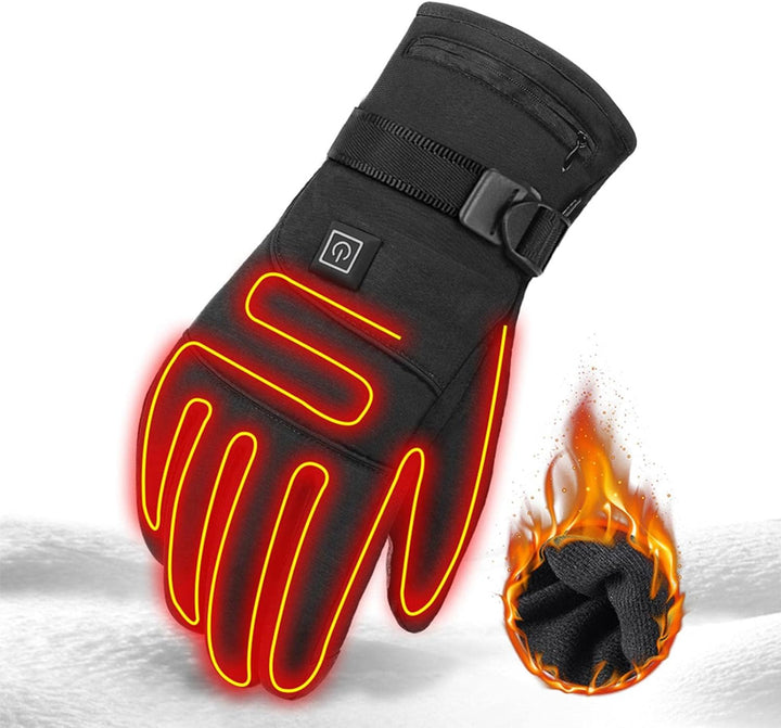Men's Heated Electric Snow Black Gloves | Winter