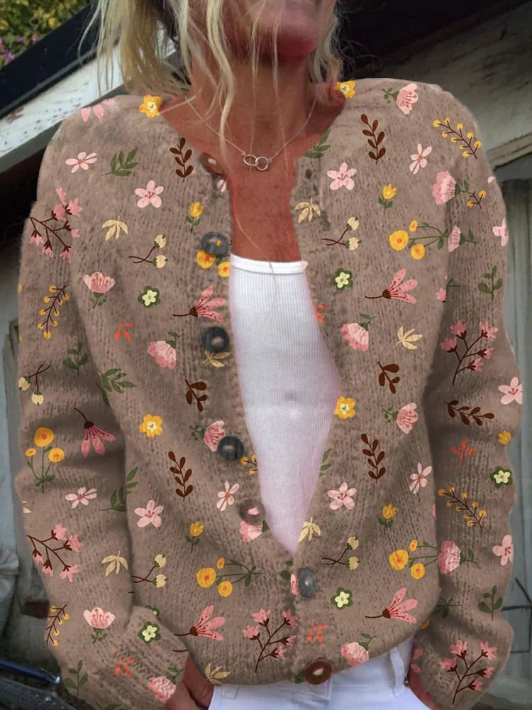 Women's Knit Button Patterned Cardigan | Winter