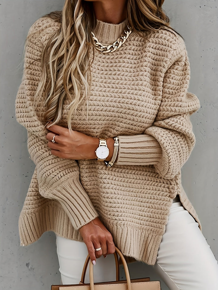 Women's Mock Neck Chunky Knit Jumper | Oversized