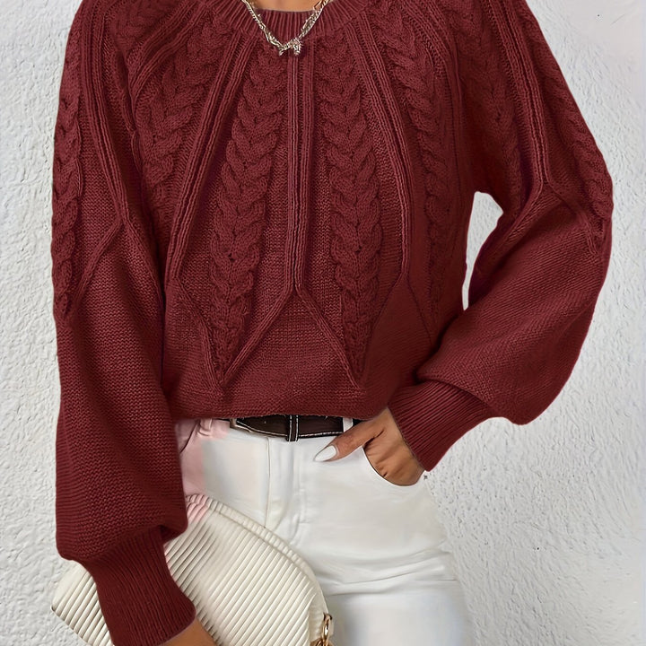 Women’s Long Sleeve Knit Sweater | Textured