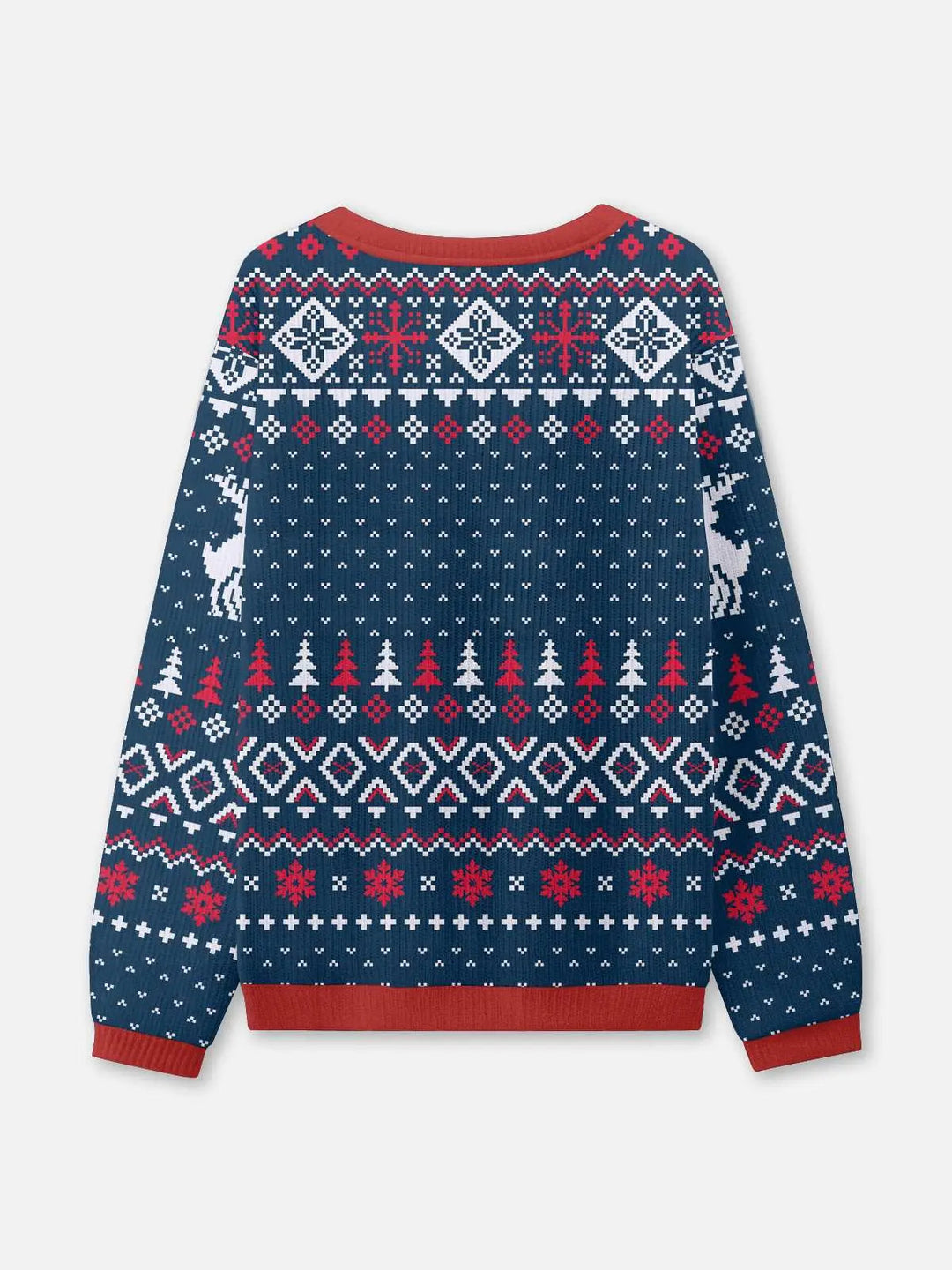Unisex Round Neck Christmas Blue Knit Jumper | Winter