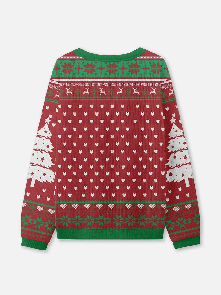Unisex Round Neck Rib Christmas Knit Jumper | Winter