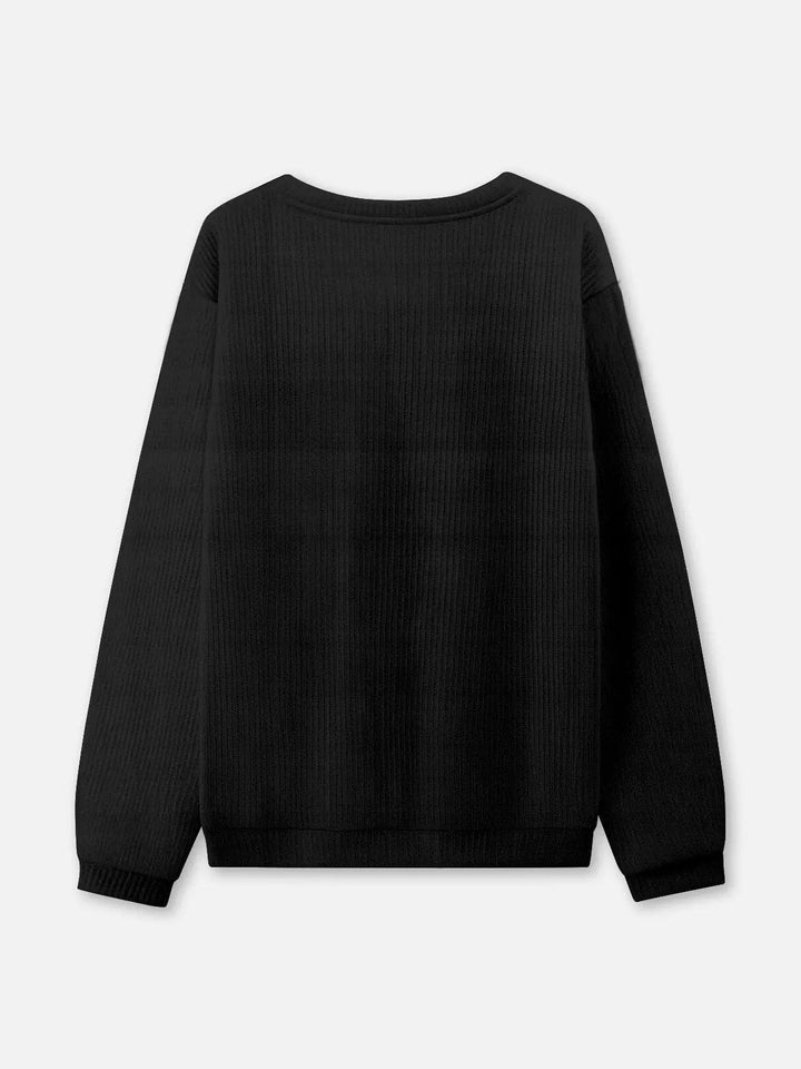 Unisex Round Neck Rib Christmas Knit Jumper | Winter
