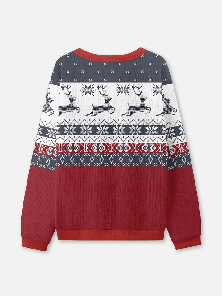 Unisex Round Neck Christmas Red Knit Jumper | Winter