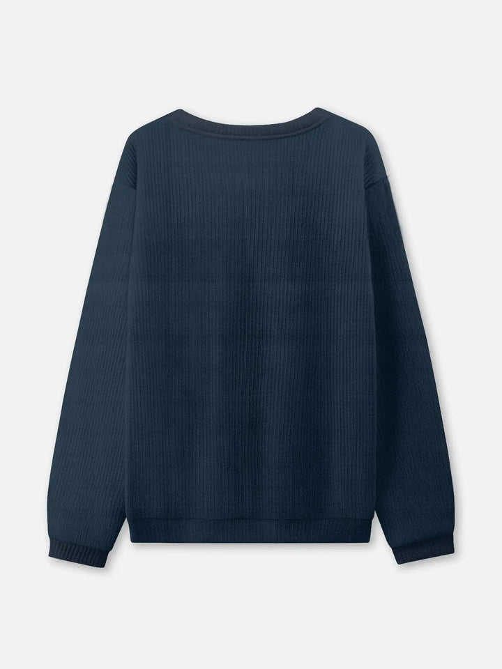 Unisex Round Neck Rib Christmas Knit Jumper | Winter