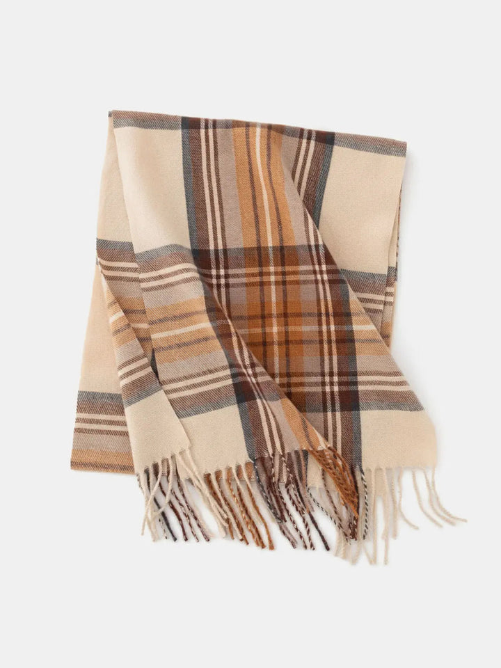 Women's Tartan Winter Scarf | Fringed