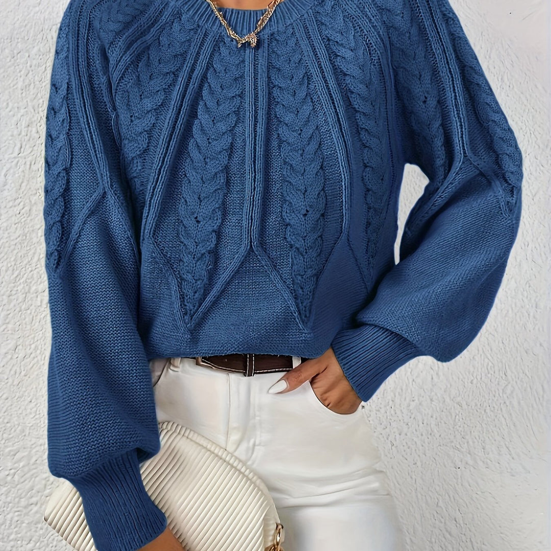 Women’s Long Sleeve Knit Sweater | Textured
