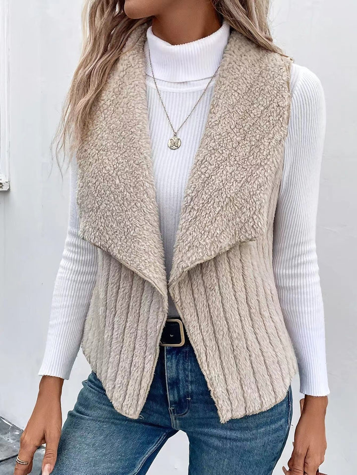 Women's Draped Shawl Collar Vest | Sleeveless