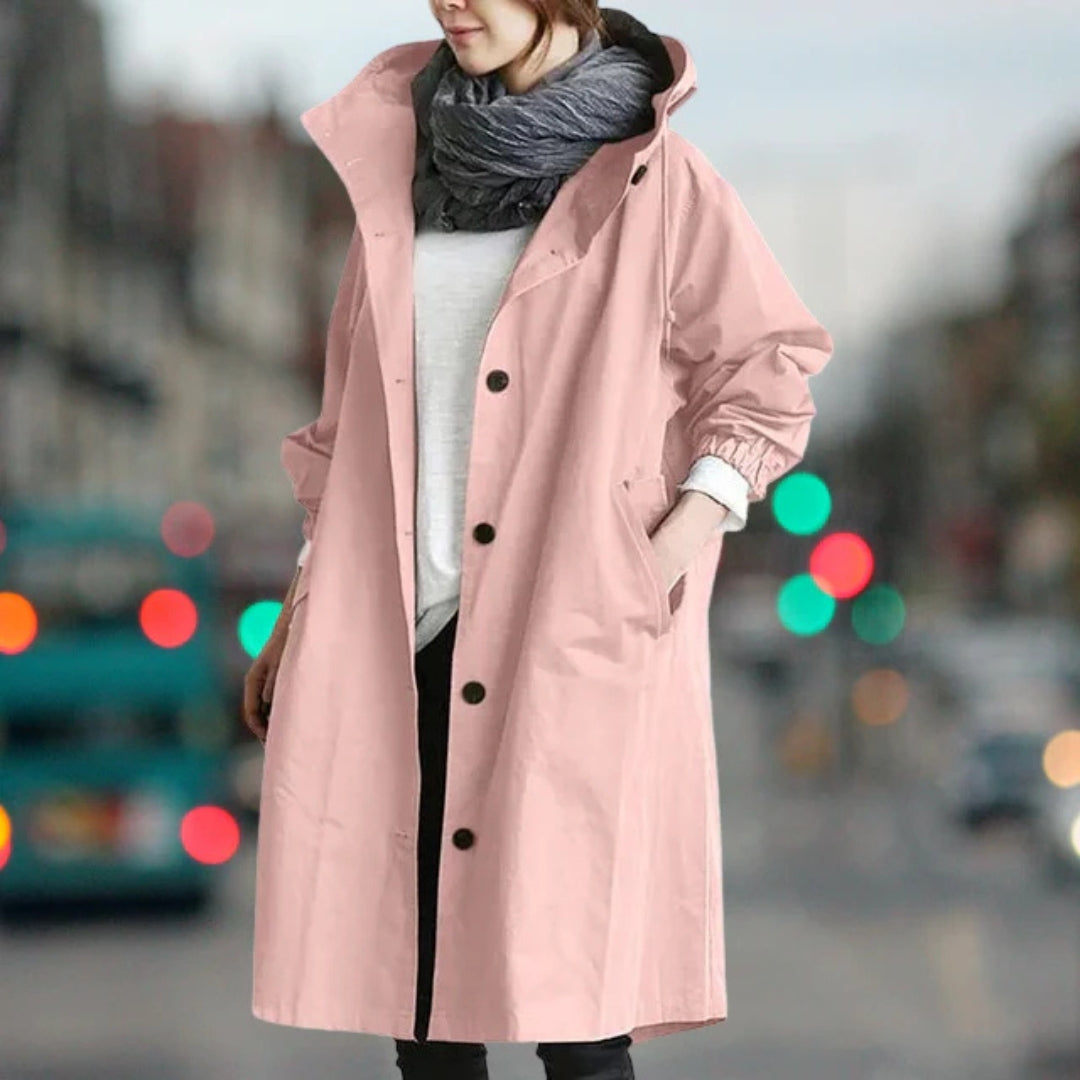 Women's Long Winter Coat | Button Placket