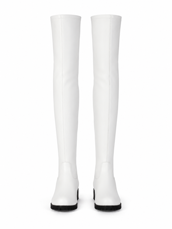 Women's Zip Over the Knee Boots | Low Heel