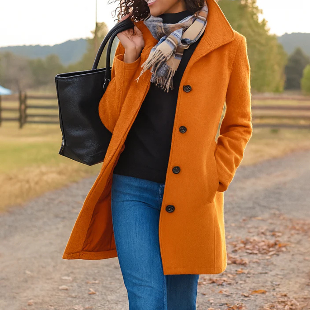 Women's Single-Breasted Coat | Pockets