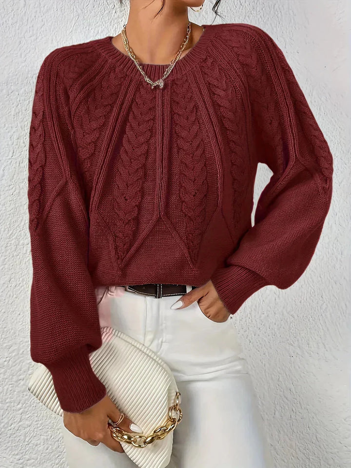 Women's Cable Knit Balloon Sleeve Jumper | Winter