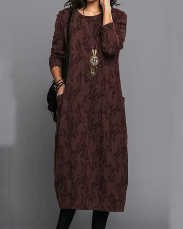 Women's Long Sleeves Floral Pattern Dress | Midi