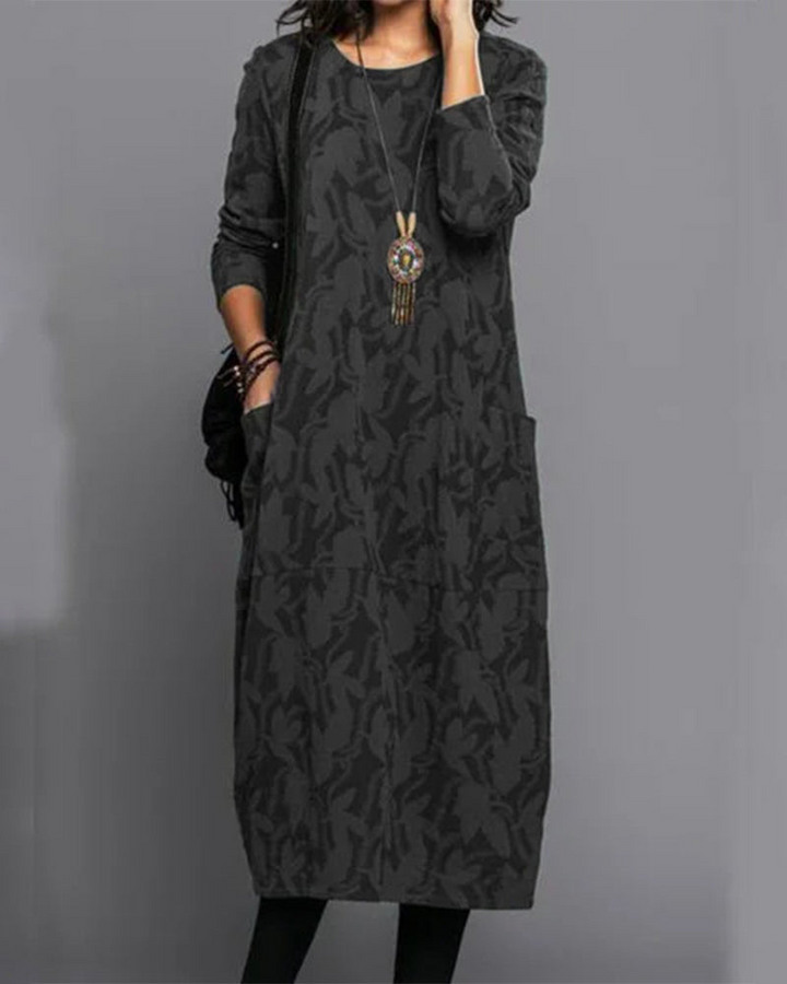 Women's Long Sleeves Floral Pattern Dress | Midi