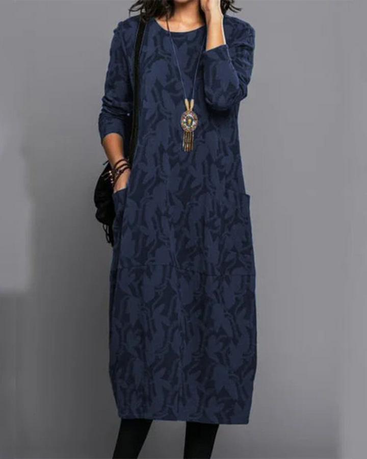 Women's Long Sleeves Floral Pattern Dress | Midi