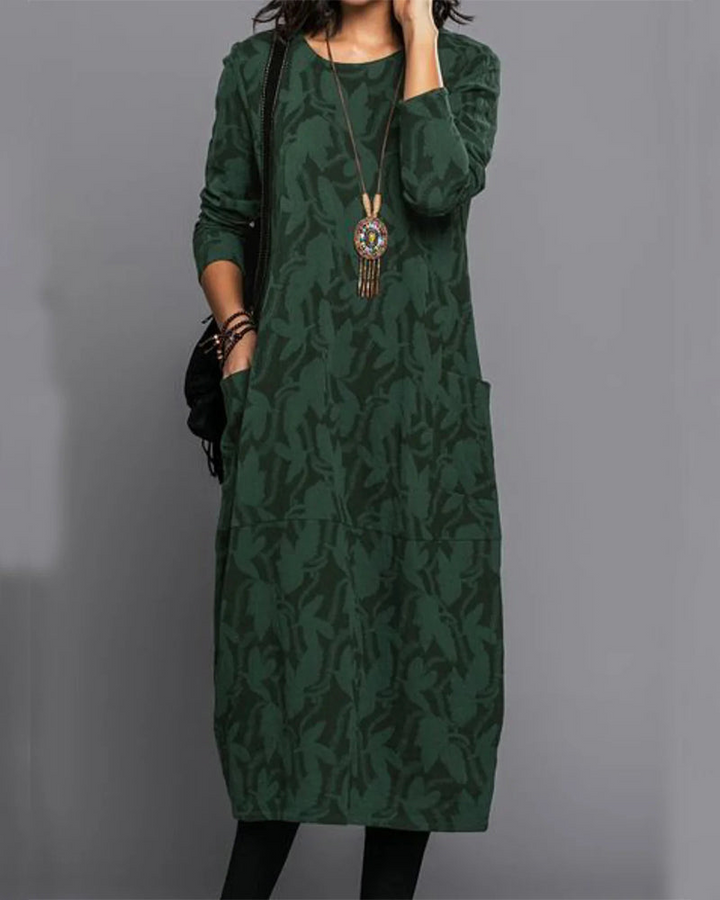 Women's Long Sleeves Floral Pattern Dress | Midi