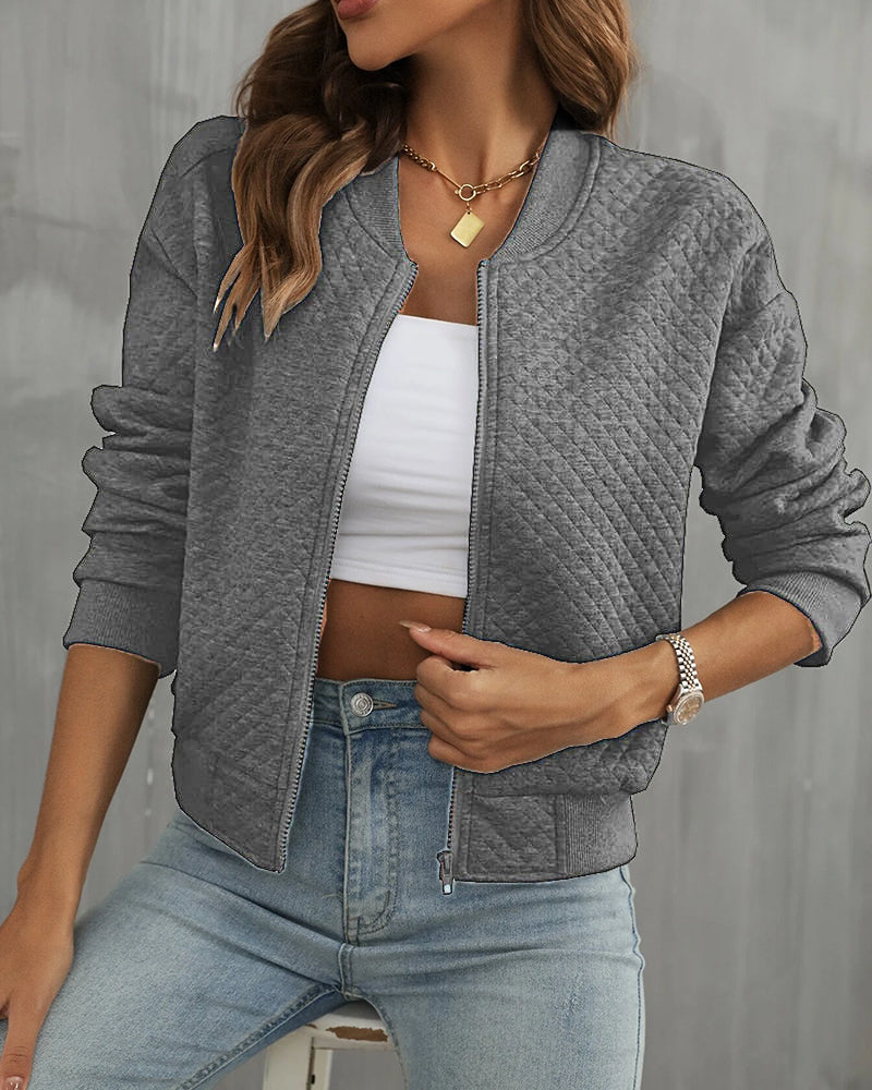 Women's Quilted Bomber Jacket | Stylish