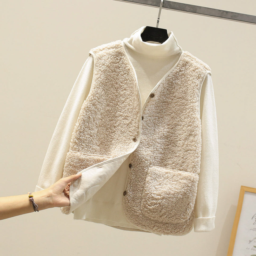 Women's Textured Button Front Vest | Cropped