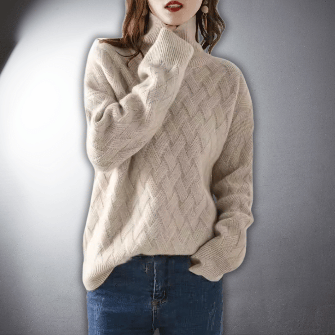 Women's Cable Knit Turtleneck Jumper | Chunky