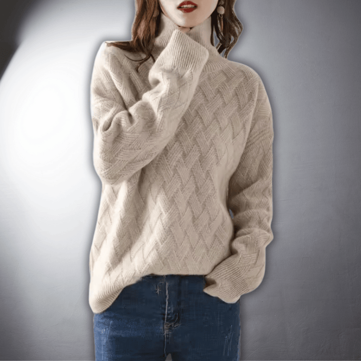 Women's Cable Knit Turtleneck Jumper | Chunky