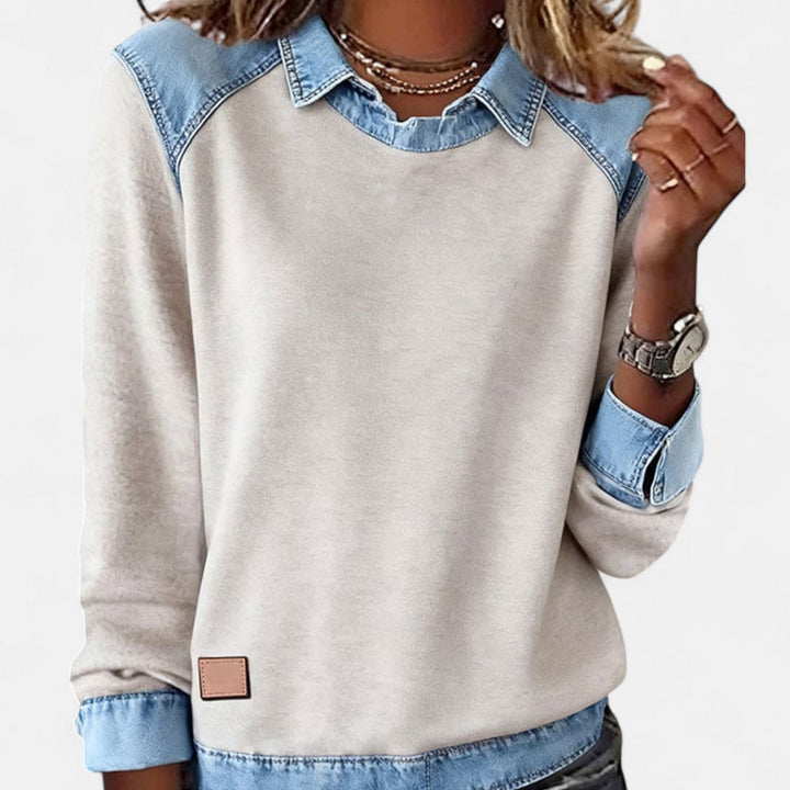 Women's Contrast Collar Sweatshirt | Casual