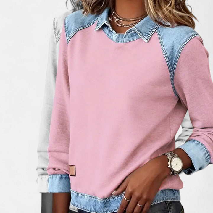 Women's Contrast Collar Sweatshirt | Casual
