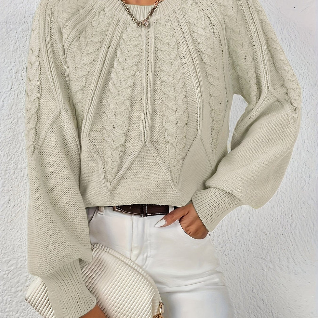 Women’s Long Sleeve Knit Sweater | Textured