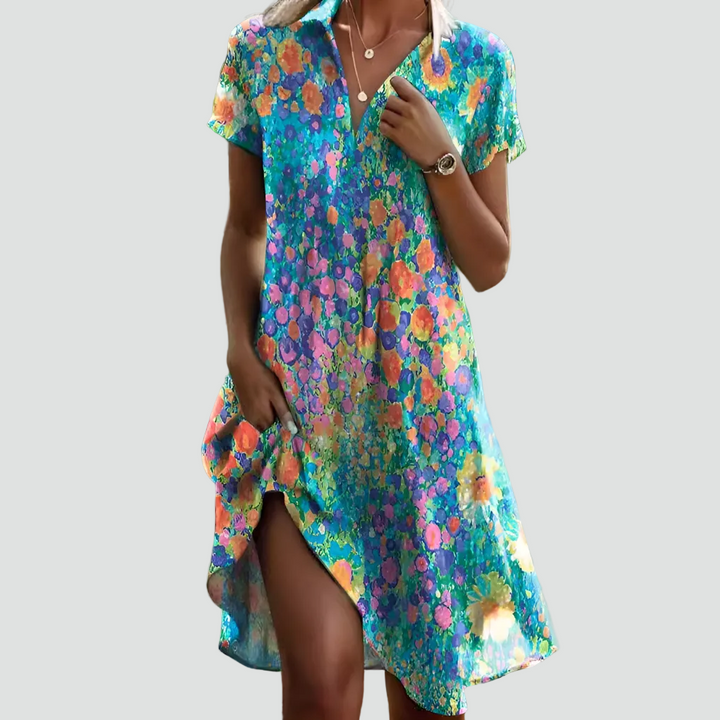 Women's Flowy Printed Summer Dress | Midi