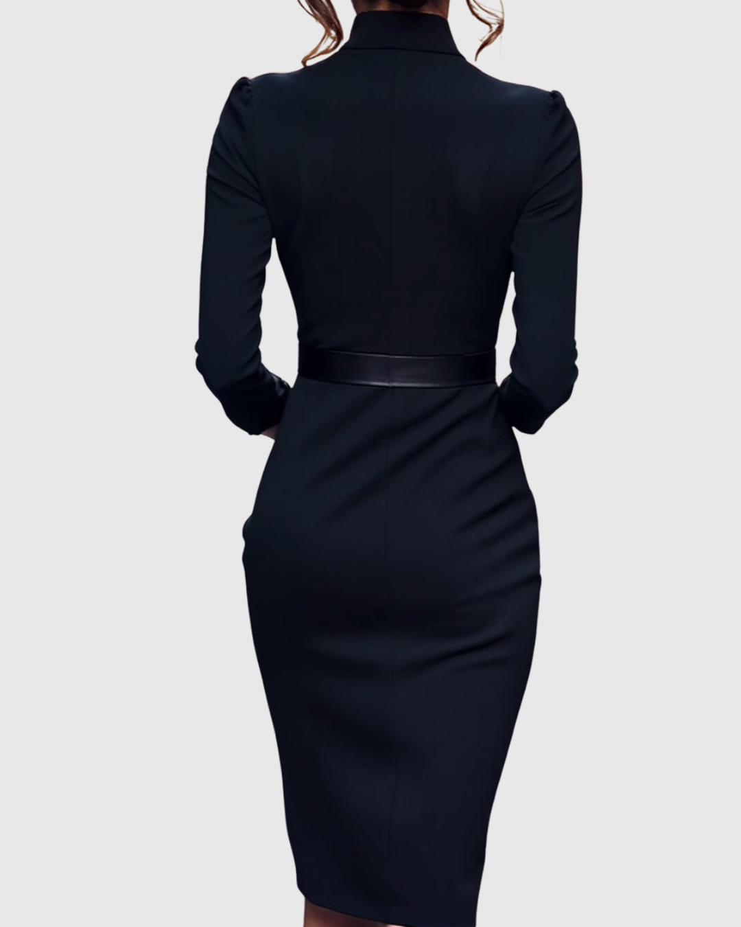 Women's Tailored Formal Belted Dress | Midi