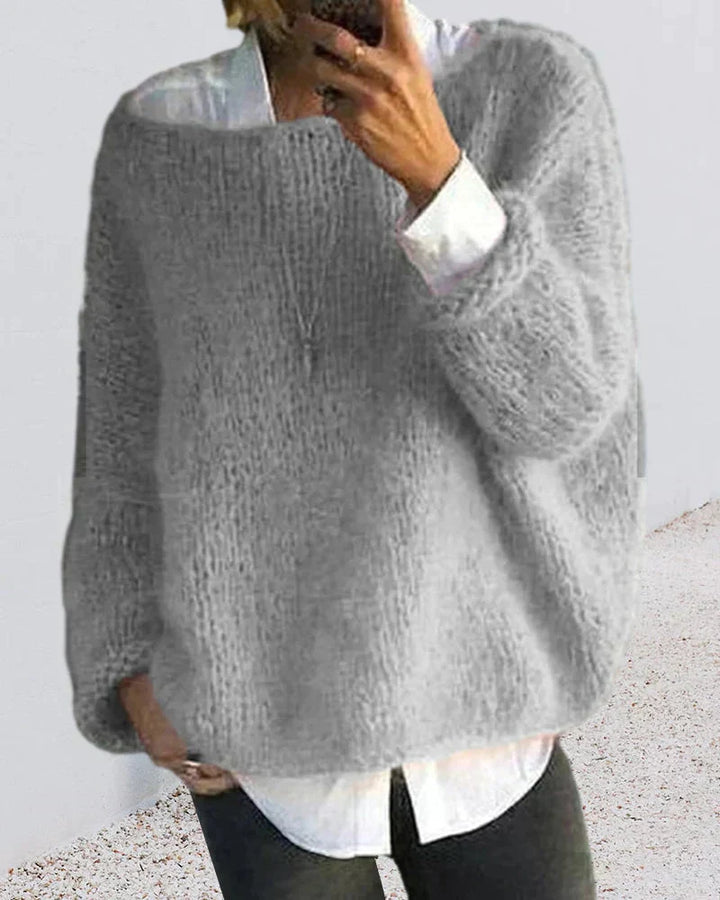 Women's Oversized Fuzzy Knit Sweater | Winter
