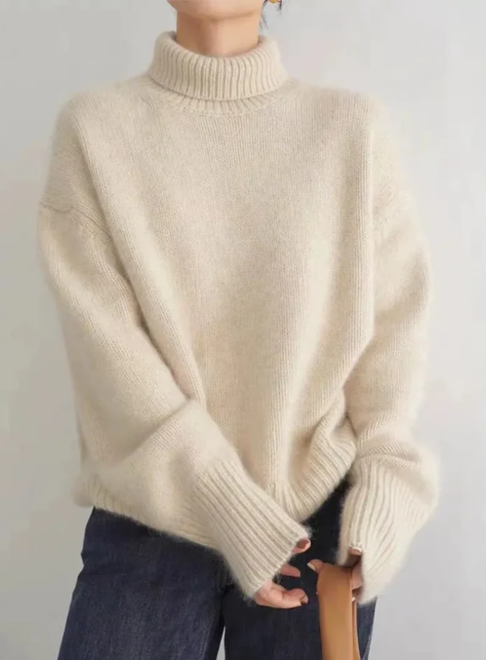 Women's Oversized Turtleneck Jumper | Ribbed
