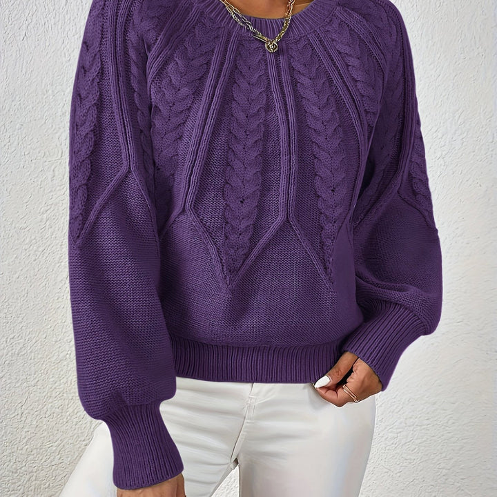 Women’s Long Sleeve Knit Sweater | Textured