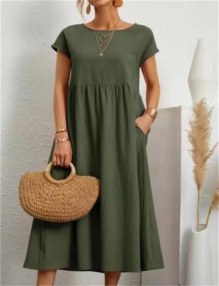 Women’s Boho Short Sleeve Dress | Midi