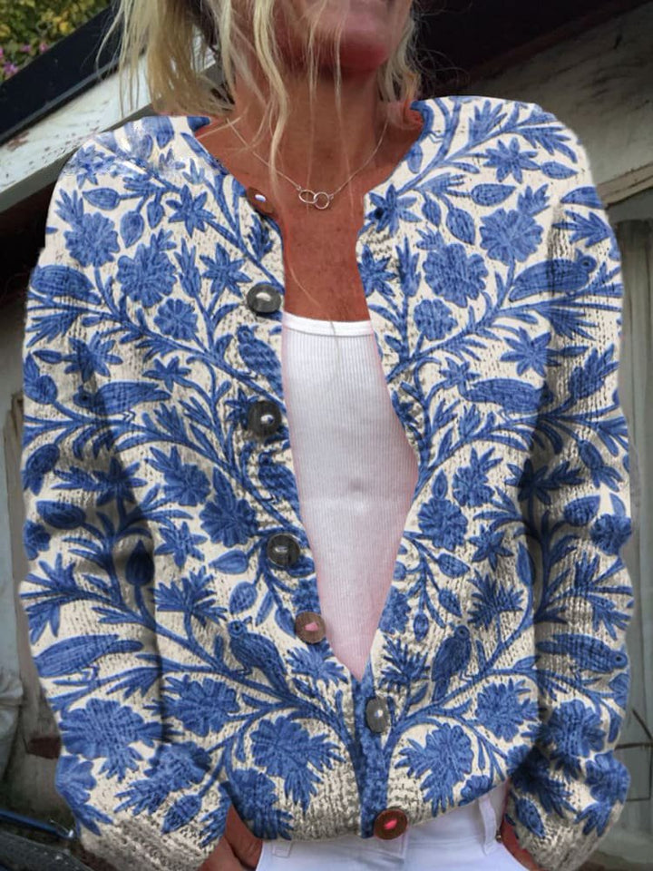 Women's Knit Button Patterned Cardigan | Winter