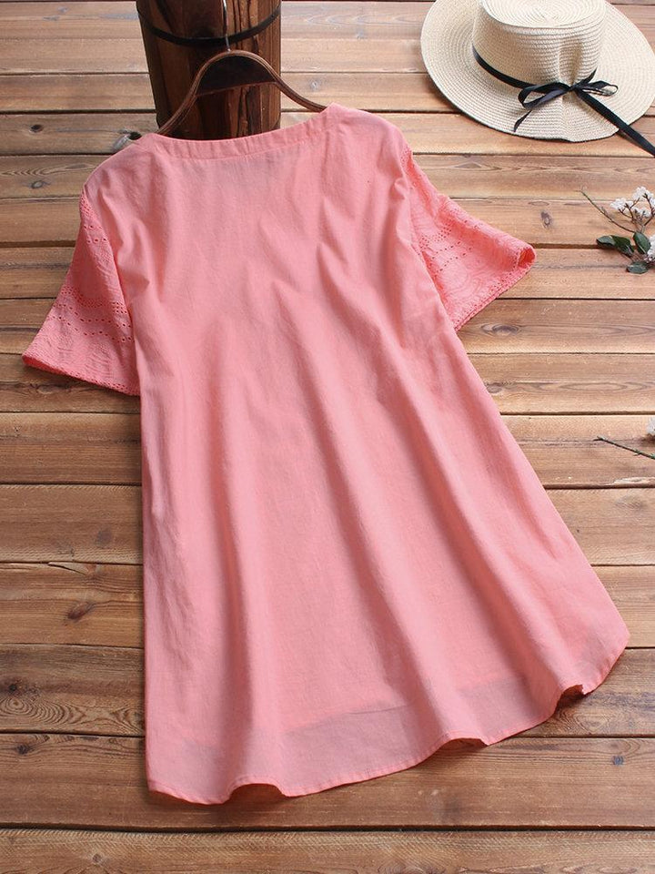 Women's Short Sleeve Summer Blouse | Henley