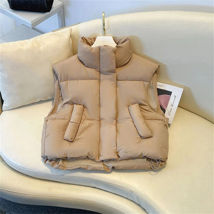 Women's Casual Puffer Vest | Cropped