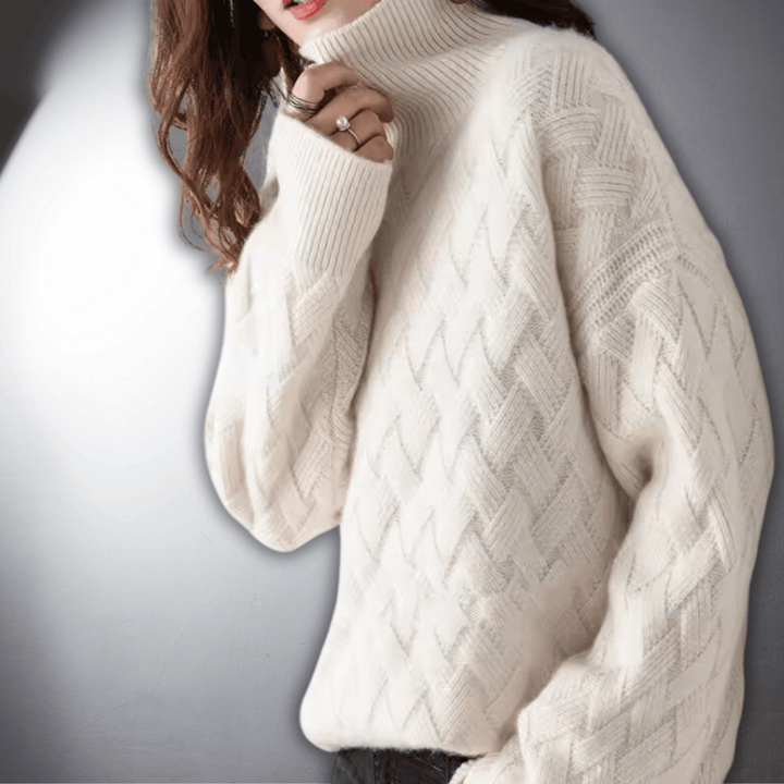 Women's Cable Knit Turtleneck Jumper | Chunky