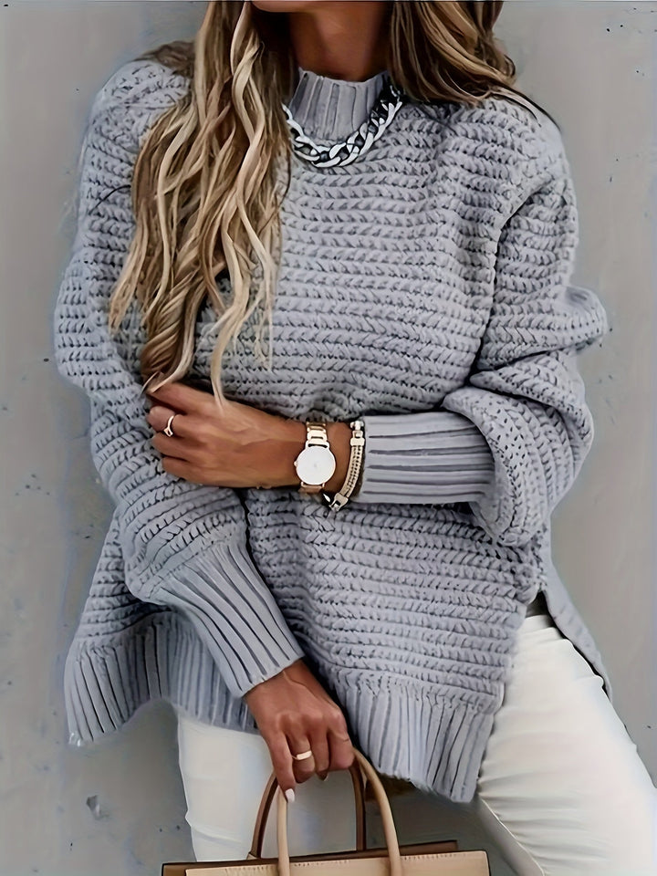 Women's Mock Neck Chunky Knit Jumper | Oversized