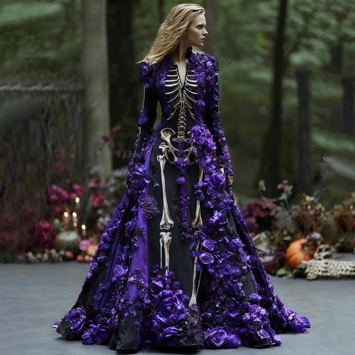 Women's Floral Long Sleeve Maxi Dress | Halloween