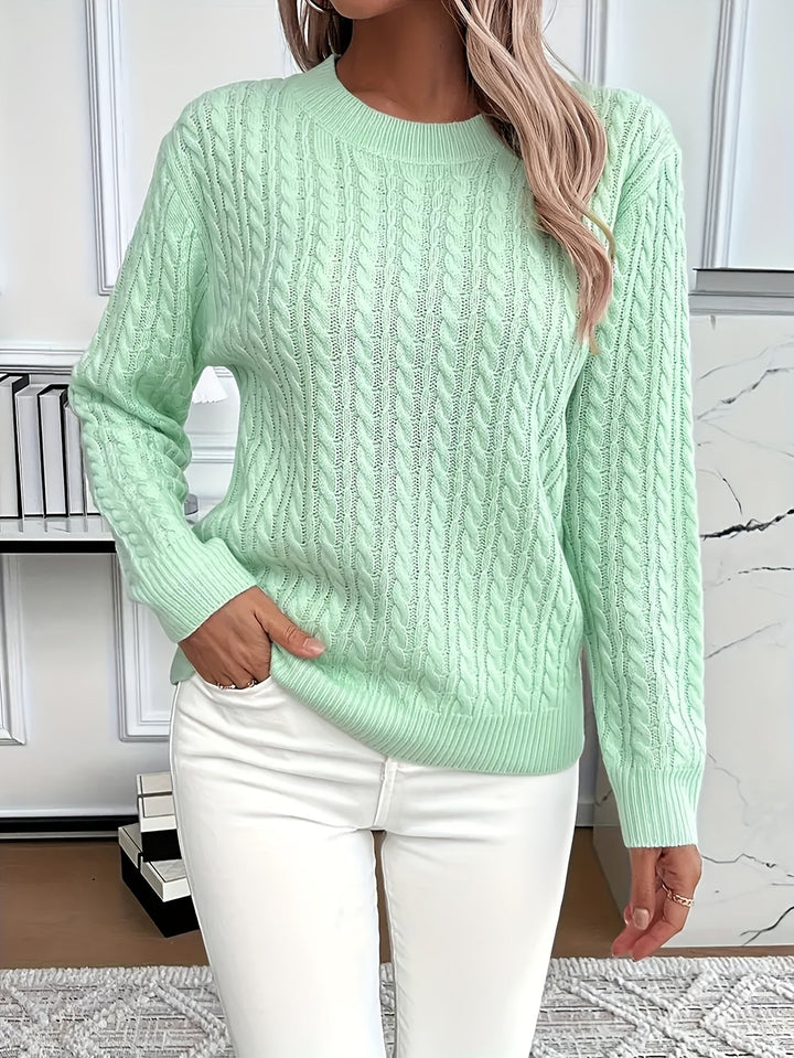 Women's Rib Winter Knitted Jumper | Crew Neck